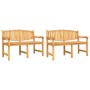 Juego de comedor para jardín 3 pzas madera maciza de teca de vidaXL, Conjuntos de jardín - Ref: Foro24-3157943, Precio: 825,6...