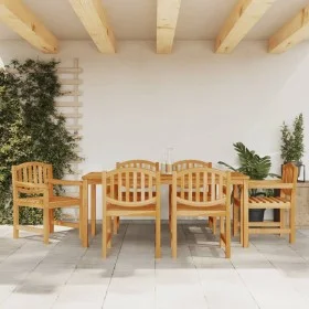 Juego de comedor de jardín 7 piezas madera maciza de teca de vidaXL, Conjuntos de jardín - Ref: Foro24-3157934, Precio: 943,4...