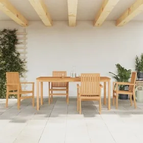 Juego de comedor para jardín 5 piezas madera maciza de teca de vidaXL, Conjuntos de jardín - Ref: Foro24-3157919, Precio: 837...