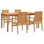 Juego de comedor para jardín 5 piezas madera maciza de teca de vidaXL, Conjuntos de jardín - Ref: Foro24-3157919, Precio: 852...
