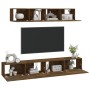 Set de muebles de TV 4 pzas madera contrachapada roble ahumado en Muebles TV | Comprar online en Foru.es