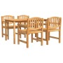 Juego de comedor para jardín 5 piezas madera maciza de teca de vidaXL, Conjuntos de jardín - Ref: Foro24-3157927, Precio: 684...