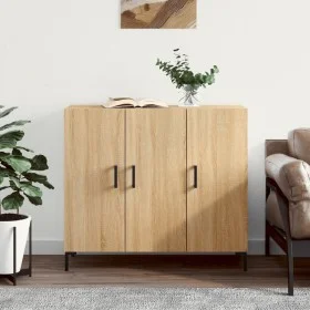 Aparador de madera de ingeniería roble Sonoma 90x34x80 cm de vidaXL, Aparadores - Ref: Foro24-828111, Precio: 91,26 €, Descue...