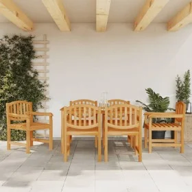 Juego de comedor de jardín 7 piezas madera maciza de teca de vidaXL, Conjuntos de jardín - Ref: Foro24-3157928, Precio: 900,4...