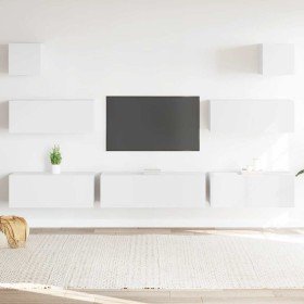 Set de muebles para TV 7 piezas madera contrachapada blanco en Muebles TV | Comprar online en Foru.es