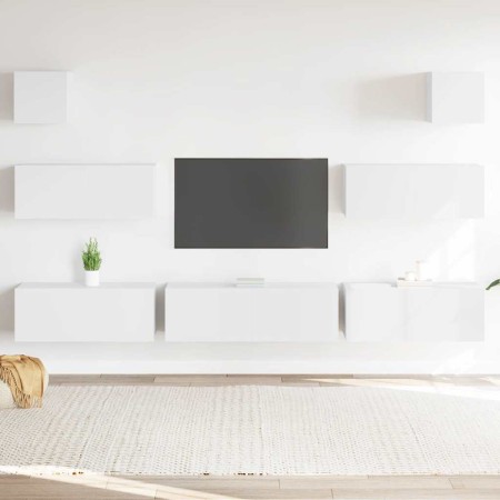 Set de muebles para TV 7 piezas madera contrachapada blanco en Muebles TV | Comprar online en Foru.es