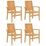 Juego de comedor para jardín 5 piezas madera maciza de teca de vidaXL, Conjuntos de jardín - Ref: Foro24-3157917, Precio: 851...
