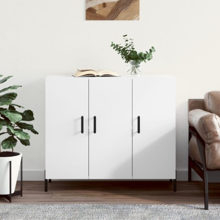 Aparador de madera de ingeniería blanco 90x34x80 cm de vidaXL, Aparadores - Ref: Foro24-828116, Precio: 104,87 €, Descuento: %