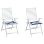 Cojines silla jardín 2 uds tela a rayas azul y blanco 40x40x3cm de vidaXL, Cojines para sillas y sofás - Ref: Foro24-361011, ...