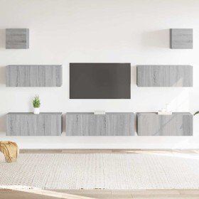 Set de muebles para TV 7 pzas madera contrachapada gris Sonoma en Muebles TV | Comprar online en Foru.es