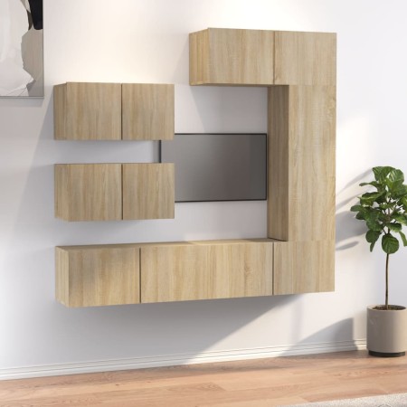 Set de muebles para TV 6 pzas madera contrachapada roble sonoma en Muebles TV | Comprar online en Foru.es
