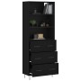 Aparador alto madera contrachapada negro 69,5x34x180 cm de vidaXL, Aparadores - Ref: Foro24-3189374, Precio: 167,74 €, Descue...