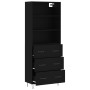 Aparador alto madera contrachapada negro 69,5x34x180 cm de vidaXL, Aparadores - Ref: Foro24-3189374, Precio: 167,74 €, Descue...