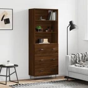 Tall oak brown plywood sideboard 69.5x34x180 cm by vidaXL, Sideboards - Ref: Foro24-3189380, Price: 150,12 €, Discount: %