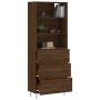 Aparador alto madera contrachapada marrón roble 69,5x34x180 cm de vidaXL, Aparadores - Ref: Foro24-3189380, Precio: 159,12 €,...
