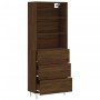 Aparador alto madera contrachapada marrón roble 69,5x34x180 cm de vidaXL, Aparadores - Ref: Foro24-3189380, Precio: 159,12 €,...