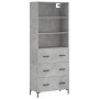 Aparador alto madera contrachapada gris hormigón 69,5x34x180 cm de vidaXL, Aparadores - Ref: Foro24-3189385, Precio: 156,89 €...