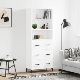 Aparador alto madera contrachapada blanco 69,5x34x180 cm de vidaXL, Aparadores - Ref: Foro24-3189381, Precio: 154,05 €, Descu...
