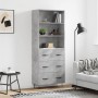 Aparador alto madera contrachapada gris hormigón 69,5x34x180 cm de vidaXL, Aparadores - Ref: Foro24-3189377, Precio: 149,10 €...