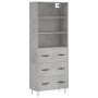 Aparador alto madera contrachapada gris hormigón 69,5x34x180 cm de vidaXL, Aparadores - Ref: Foro24-3189377, Precio: 149,10 €...