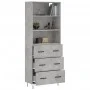 Concrete gray plywood tall sideboard 69.5x34x180 cm by vidaXL, Sideboards - Ref: Foro24-3189377, Price: 140,84 €, Discount: %