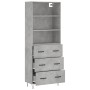 Aparador alto madera contrachapada gris hormigón 69,5x34x180 cm de vidaXL, Aparadores - Ref: Foro24-3189377, Precio: 149,10 €...