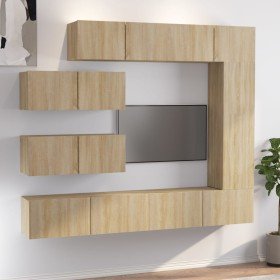 Set de muebles para TV 7 pzas madera contrachapada roble Sonoma en Muebles TV | Comprar online en Foru.es
