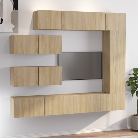 Set de muebles para TV 7 pzas madera contrachapada roble Sonoma en Muebles TV | Comprar online en Foru.es