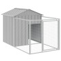 Caseta perro tejado acero galvanizado gris claro 117x1221x123cm de vidaXL, Casetas para perros - Ref: Foro24-3189068, Precio:...