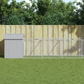 Caseta perros tejado acero galvanizado gris claro 117x813x123cm de vidaXL, Casetas para perros - Ref: Foro24-3189066, Precio:...