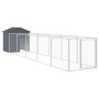 Caseta perros con tejado acero galvanizado gris 117x609x123 cm de vidaXL, Casetas para perros - Ref: Foro24-3189060, Precio: ...