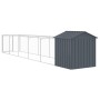 Caseta perros con tejado acero galvanizado gris 117x609x123 cm de vidaXL, Casetas para perros - Ref: Foro24-3189060, Precio: ...