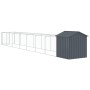 Caseta perros con tejado acero galvanizado gris 117x813x123 cm de vidaXL, Casetas para perros - Ref: Foro24-3189061, Precio: ...