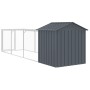 Caseta perros con tejado acero galvanizado gris 117x405x123 cm de vidaXL, Casetas para perros - Ref: Foro24-3189059, Precio: ...