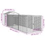 Caseta perros con tejado acero galvanizado gris 117x405x123 cm de vidaXL, Casetas para perros - Ref: Foro24-3189059, Precio: ...
