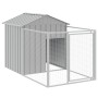 Caseta perros tejado acero galvanizado gris claro 117x405x123cm de vidaXL, Casetas para perros - Ref: Foro24-3189064, Precio:...
