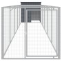 Caseta perros con corral acero galvanizado gris 110x609x110 cm de vidaXL, Casetas para perros - Ref: Foro24-3189080, Precio: ...