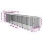 Caseta perros con corral acero galvanizado gris 110x609x110 cm de vidaXL, Casetas para perros - Ref: Foro24-3189080, Precio: ...