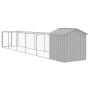 Caseta perros tejado acero galvanizado gris claro 117x609x123cm de vidaXL, Casetas para perros - Ref: Foro24-3189065, Precio:...