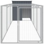 Caseta perros con corral acero galvanizado gris 110x405x110 cm de vidaXL, Casetas para perros - Ref: Foro24-3189079, Precio: ...