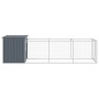 Caseta perros con corral acero galvanizado gris 110x405x110 cm de vidaXL, Casetas para perros - Ref: Foro24-3189079, Precio: ...
