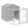 Caseta perro tejado acero galvanizado gris claro 117x1017x123cm de vidaXL, Casetas para perros - Ref: Foro24-3189067, Precio:...