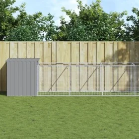 Caseta perro corral acero galvanizado gris claro 110x1221x110cm de vidaXL, Casetas para perros - Ref: Foro24-3189088, Precio:...