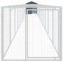 Caseta perros con tejado acero galvanizado gris 117x1221x123 cm de vidaXL, Casetas para perros - Ref: Foro24-3189063, Precio:...