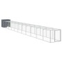 Gallinero con corral acero galvanizado gris 110x1221x110 cm de vidaXL, Jaulas y habitáculos para animales pequeños - Ref: For...