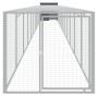 Gallinero con corral acero galvanizado gris 110x1221x110 cm de vidaXL, Jaulas y habitáculos para animales pequeños - Ref: For...
