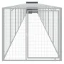 Gallinero con corral acero galvanizado gris 110x1221x110 cm de vidaXL, Jaulas y habitáculos para animales pequeños - Ref: For...