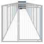 Caseta perros con corral acero galvanizado gris 110x1221x110 cm de vidaXL, Casetas para perros - Ref: Foro24-3189083, Precio:...