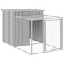 Gallinero con corral acero galvanizado gris claro 110x609x110cm de vidaXL, Jaulas y habitáculos para animales pequeños - Ref:...