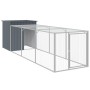 Gallinero con corral acero galvanizado gris 110x405x110 cm de vidaXL, Jaulas y habitáculos para animales pequeños - Ref: Foro...
